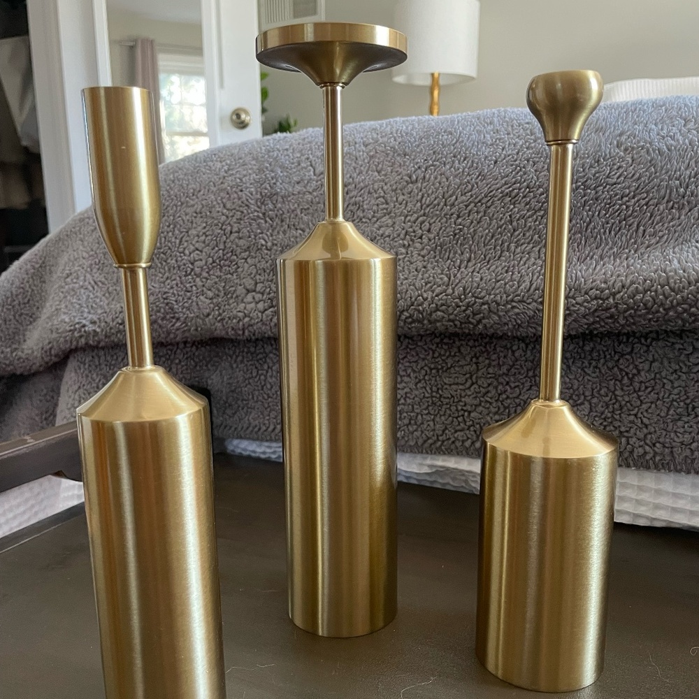 NWOT Brass Gold Candlesticks